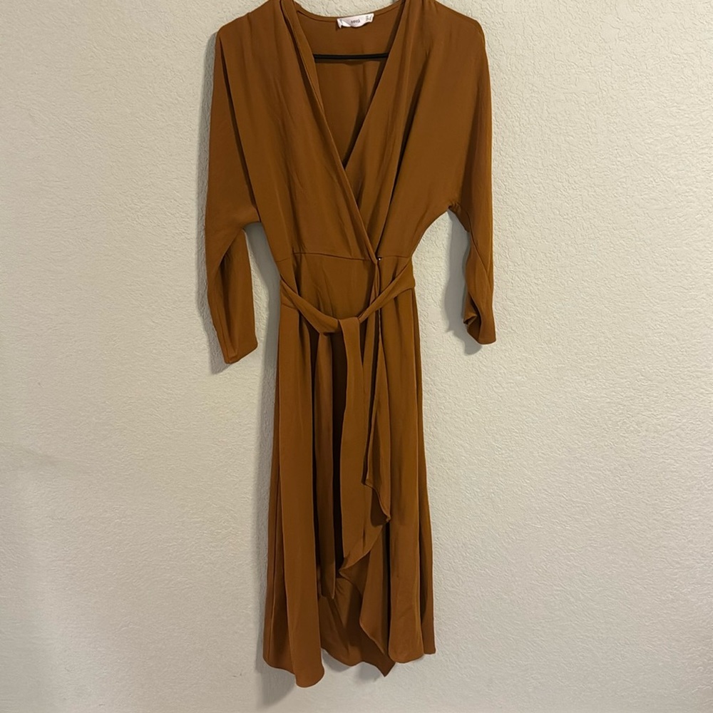 Brown wrap dress
